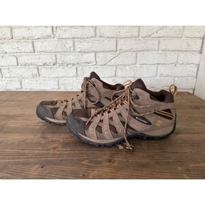 Columbia Men's Redmond II Hiking Boots Size 10 Wide Brown Waterproof Trail Shoes